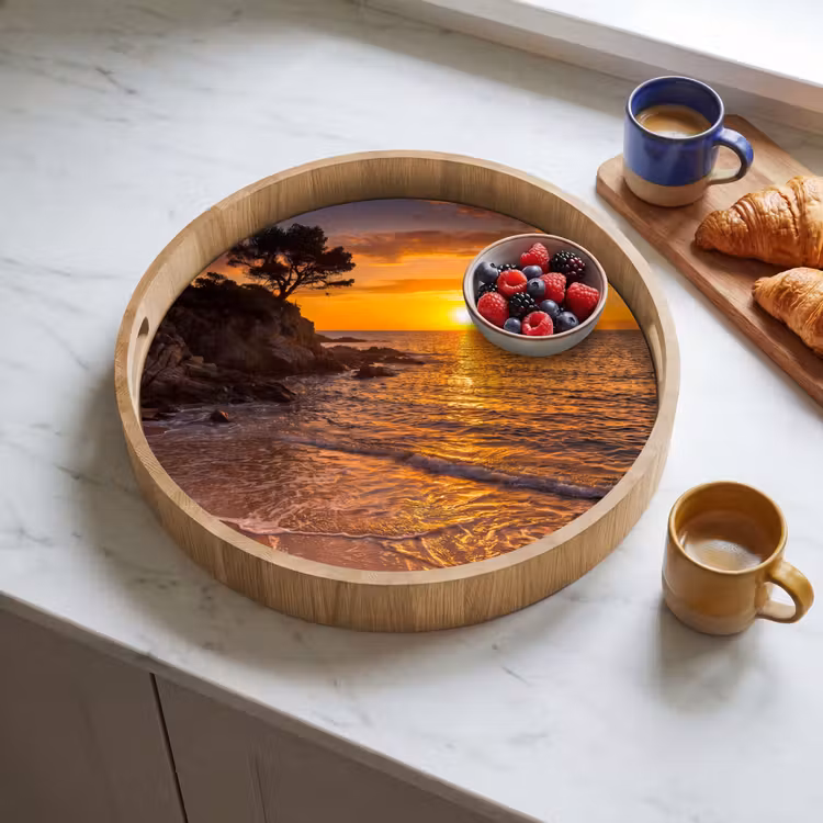 Dienblad - Zee - Kust - Zonsondergang - Natuur - Oranje — 4