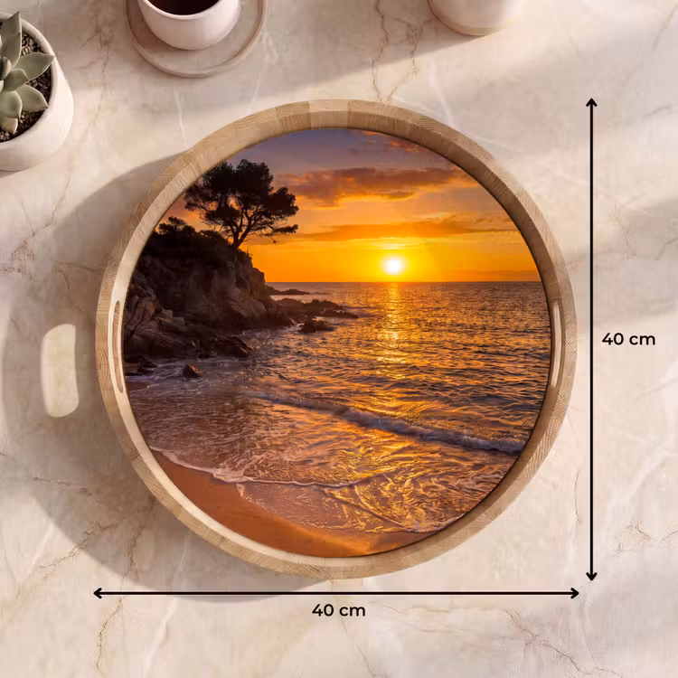 Dienblad - Zee - Kust - Zonsondergang - Natuur - Oranje — 9