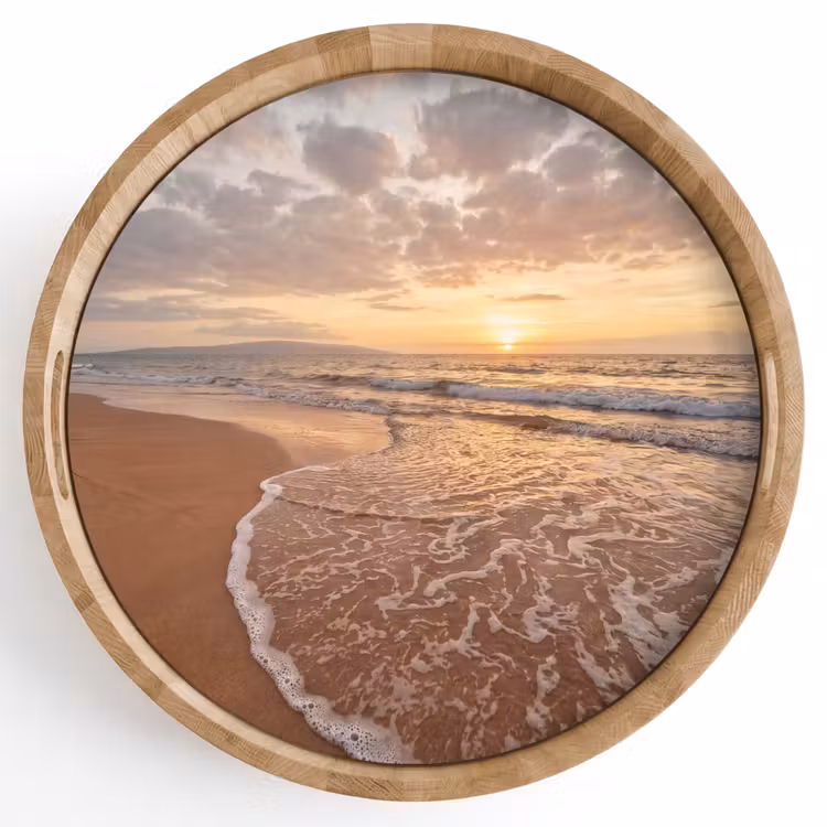 Dienblad - Zee - Kustlijn - Wolken - Landschap - Oranje — 1