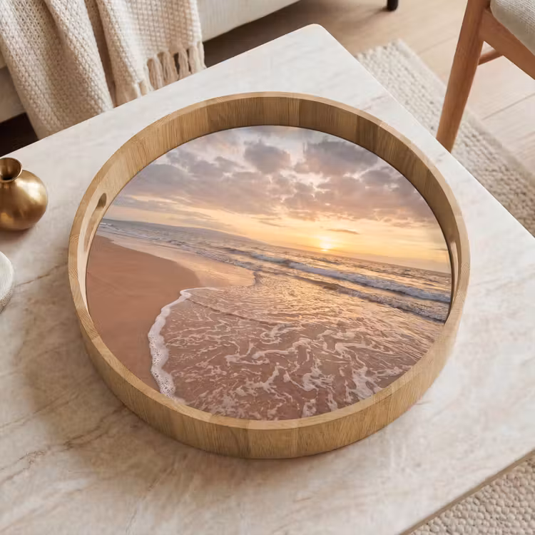 Dienblad - Zee - Kustlijn - Wolken - Landschap - Oranje — 2