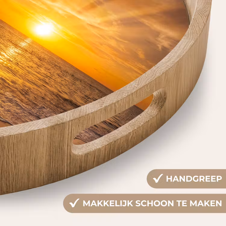 Dienblad - Zee - Zonsondergang - Golven - Kust - Oranje — 5