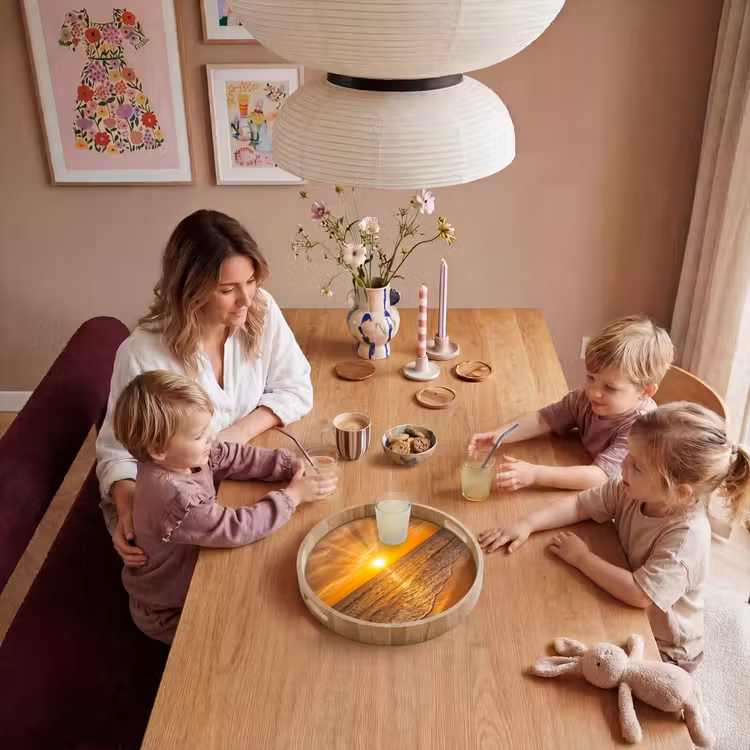 Dienblad - Zee - Zonsondergang - Golven - Kust - Oranje — 7