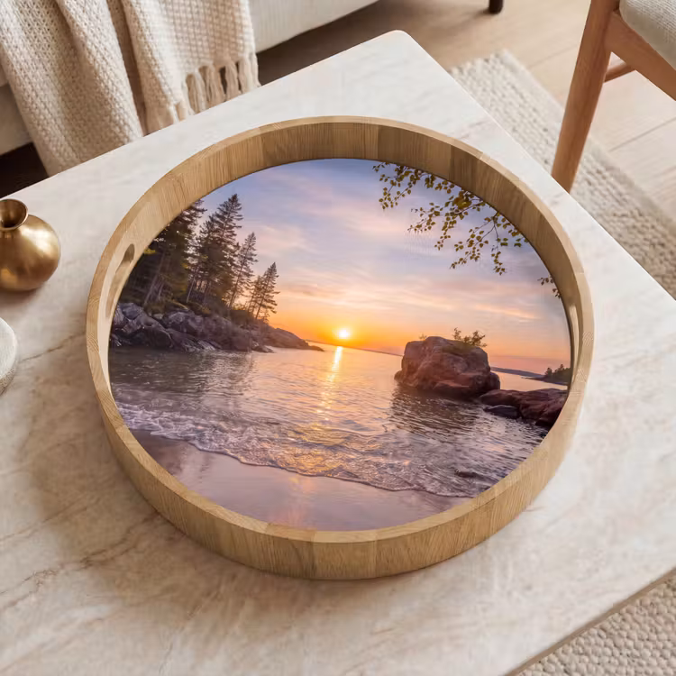 Dienblad - Zonsondergang - Kust - Water - Natuur - Oranje — 2