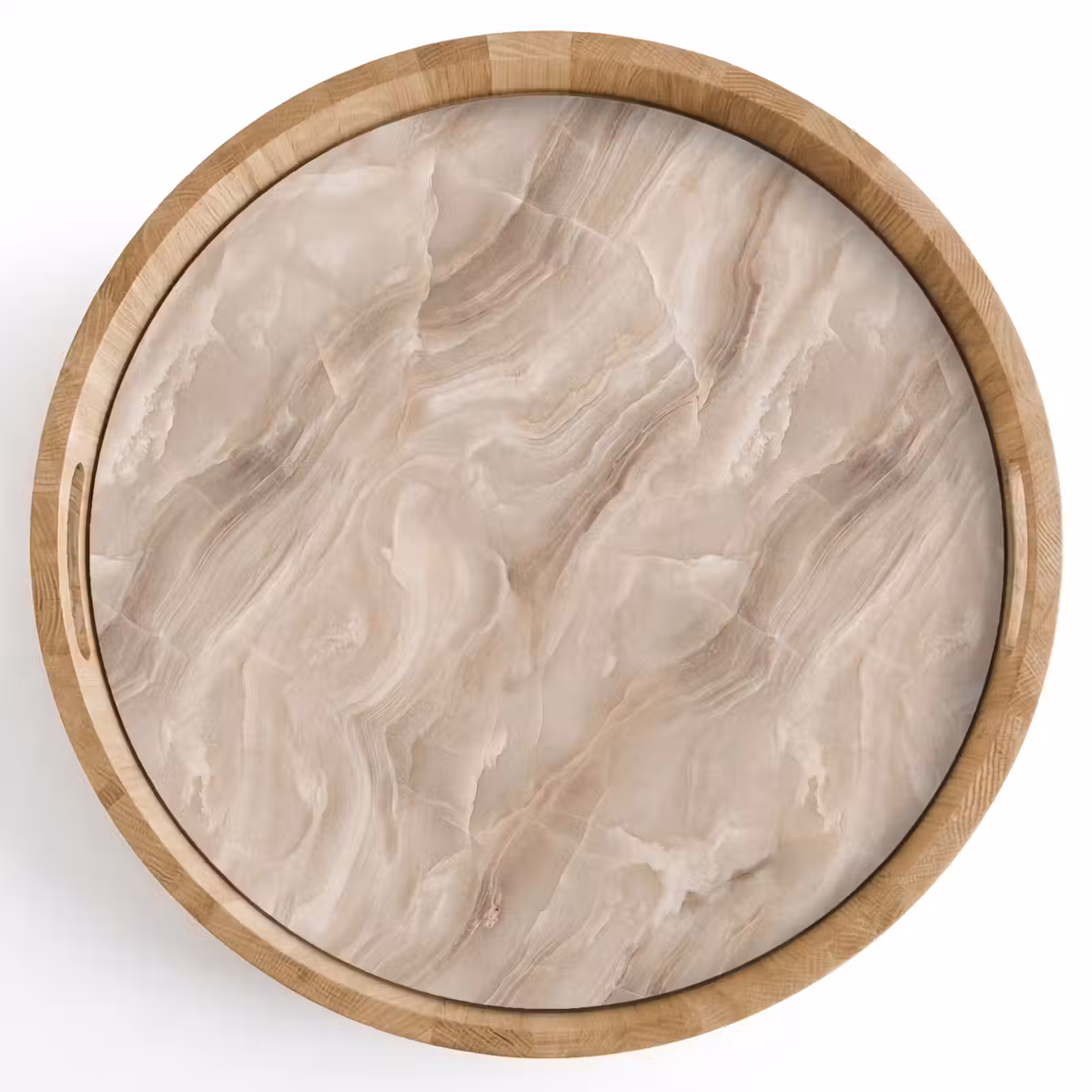 Dienblad - Steen - Golvend - Abstract - Beige — 1