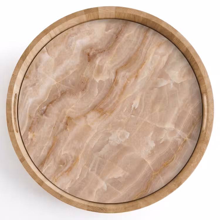 Dienblad - Steen - Ader - Natuur - Modern - Beige — 1