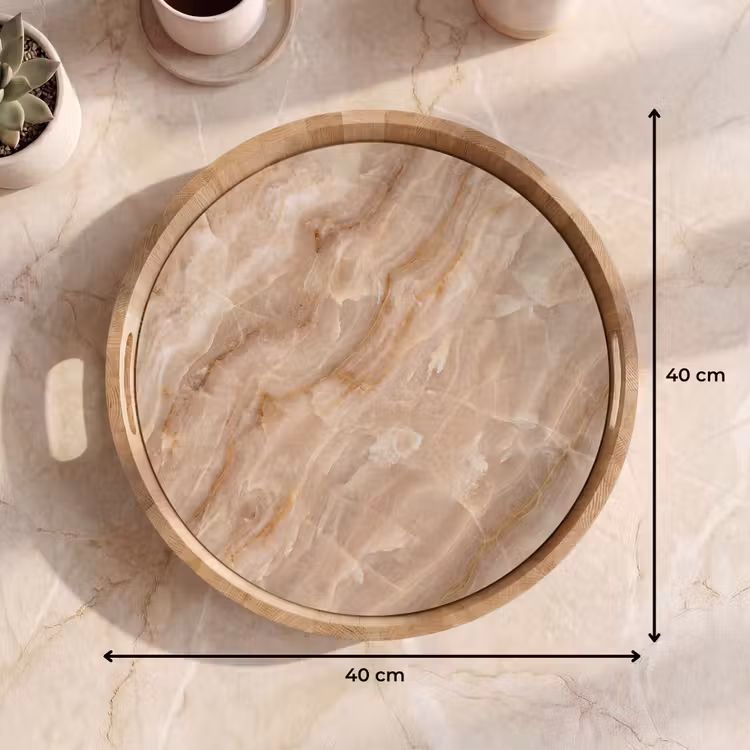 Dienblad - Steen - Ader - Natuur - Modern - Beige — 9