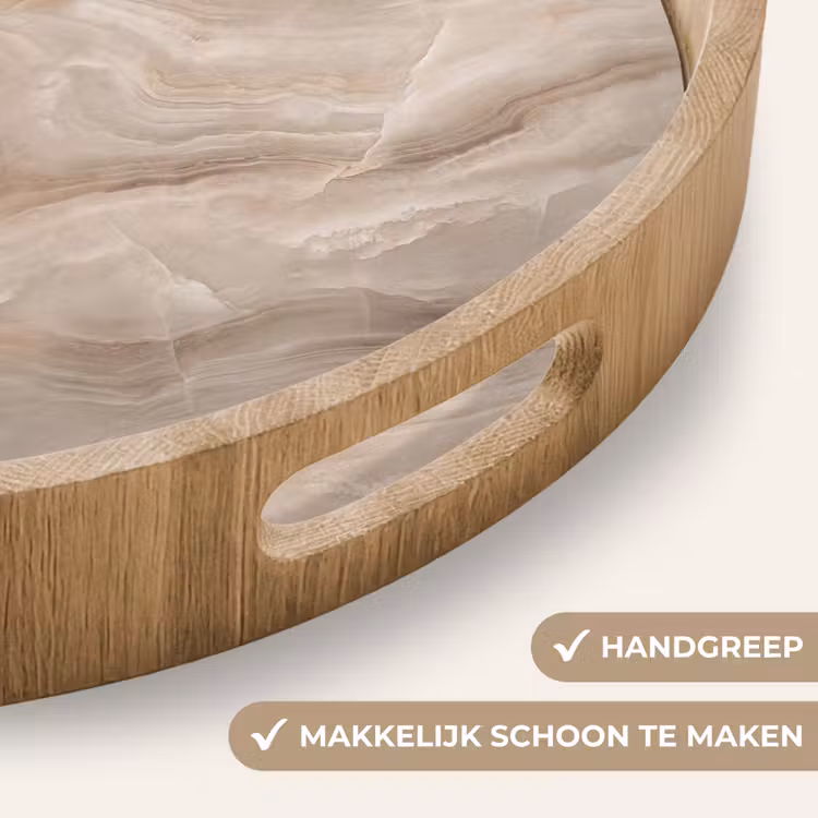 Dienblad - Steen - Golvend - Abstract - Beige — 5