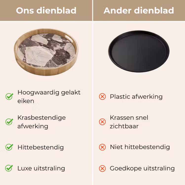 Dienblad - Textuur - Marmer - Abstract - Beige - Bruin — 3