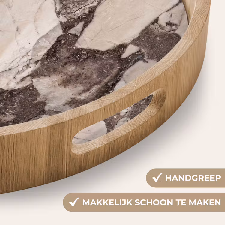 Dienblad - Textuur - Marmer - Abstract - Beige - Bruin — 5
