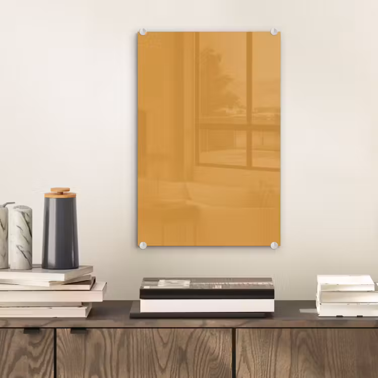 Glas schilderij - Autumn - Mustard - Geel — 2