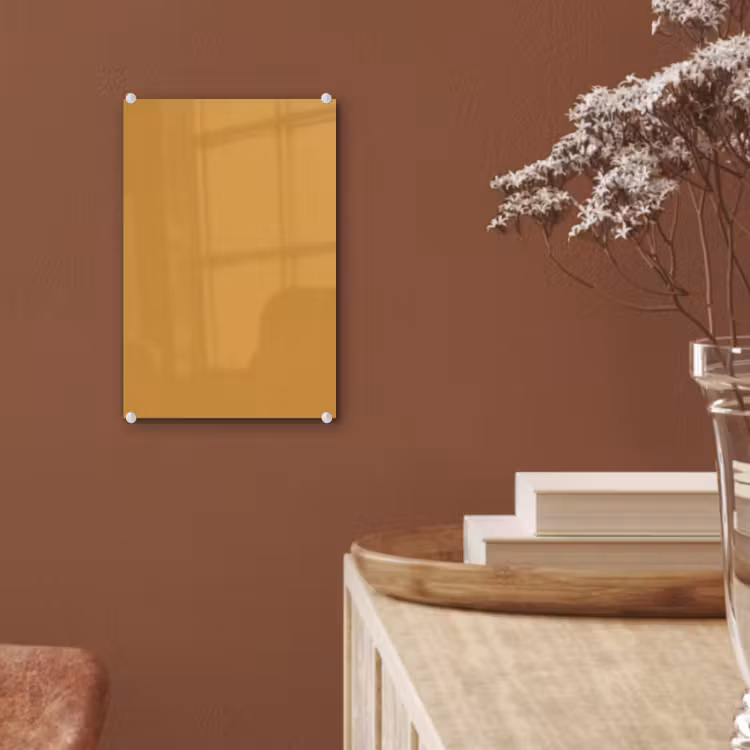 Glas schilderij - Autumn - Mustard - Geel — 6