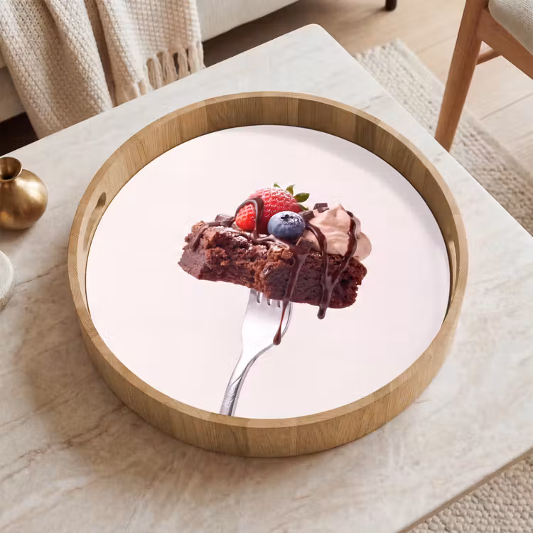 Dienblad - Vork - brownie - aardbei — 2