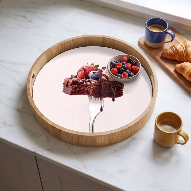Dienblad - Vork - brownie - aardbei — 4