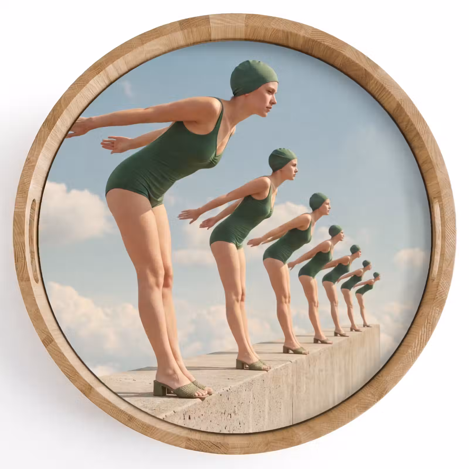 Dienblad - Vrouwen - Duikhouding - Wolken — 1