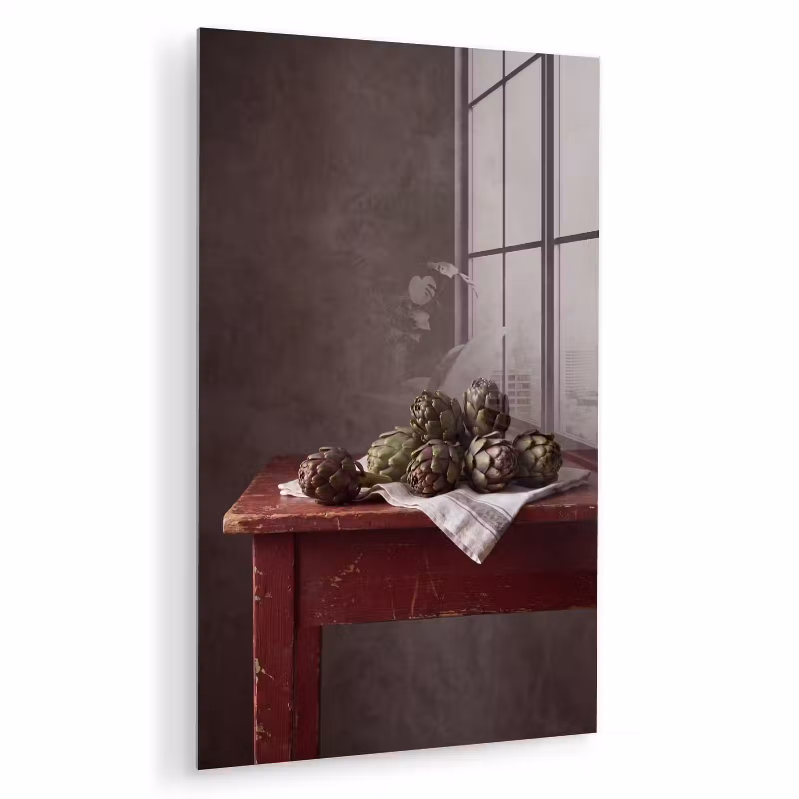 Glas schilderij - Artisjok - Eten - Rustiek — 1