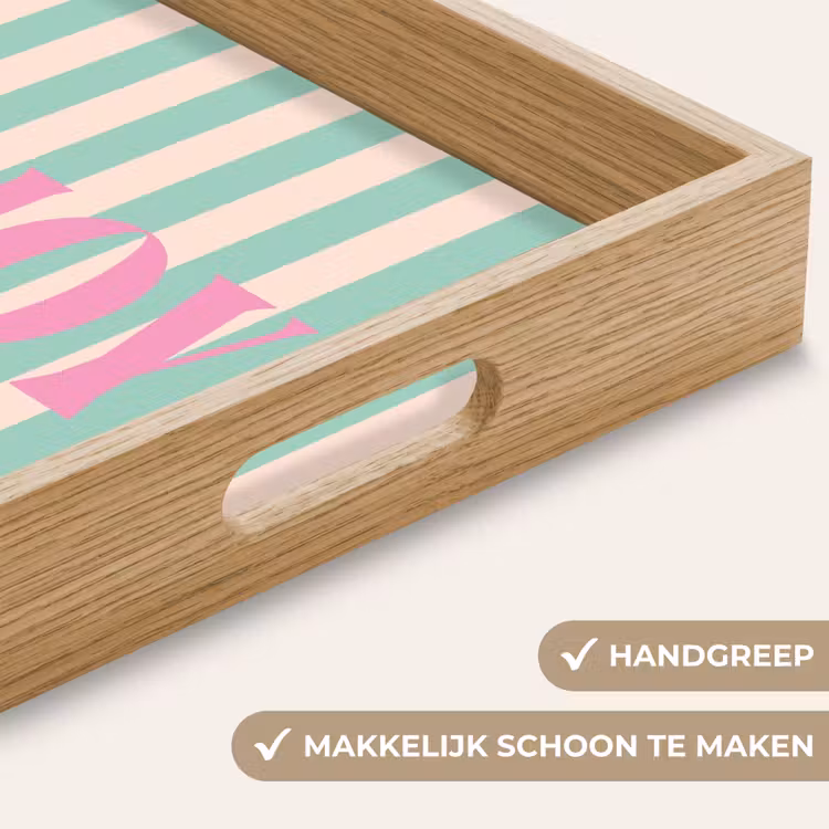 Dienblad - Roze - Groen - Strepen - Enjoy — 5