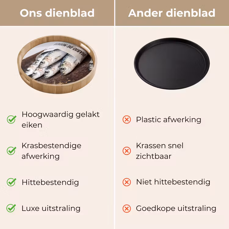 Dienblad - Sardientje - krant - snijplank — 3