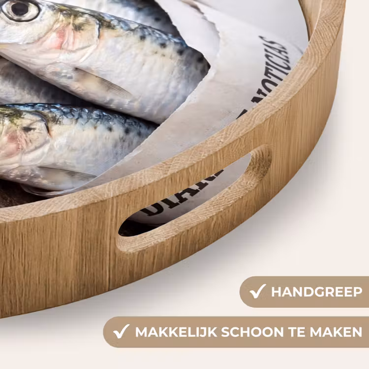Dienblad - Sardientje - krant - snijplank — 5