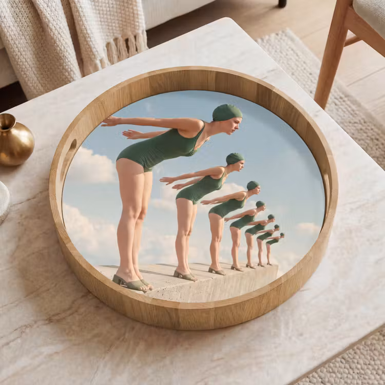 Dienblad - Vrouwen - Duikhouding - Wolken — 2