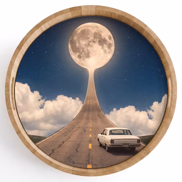 Dienblad - Weg - Maan - Nacht — 1