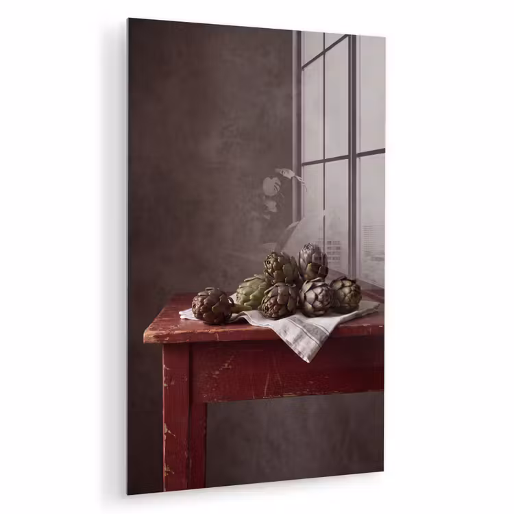 Glas schilderij - Artisjok - Eten - Rustiek — 1