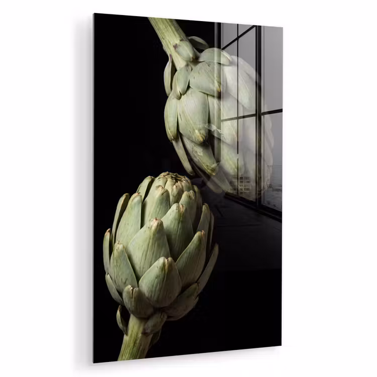 Glas schilderij - Artisjok - Groen - Eten — 1