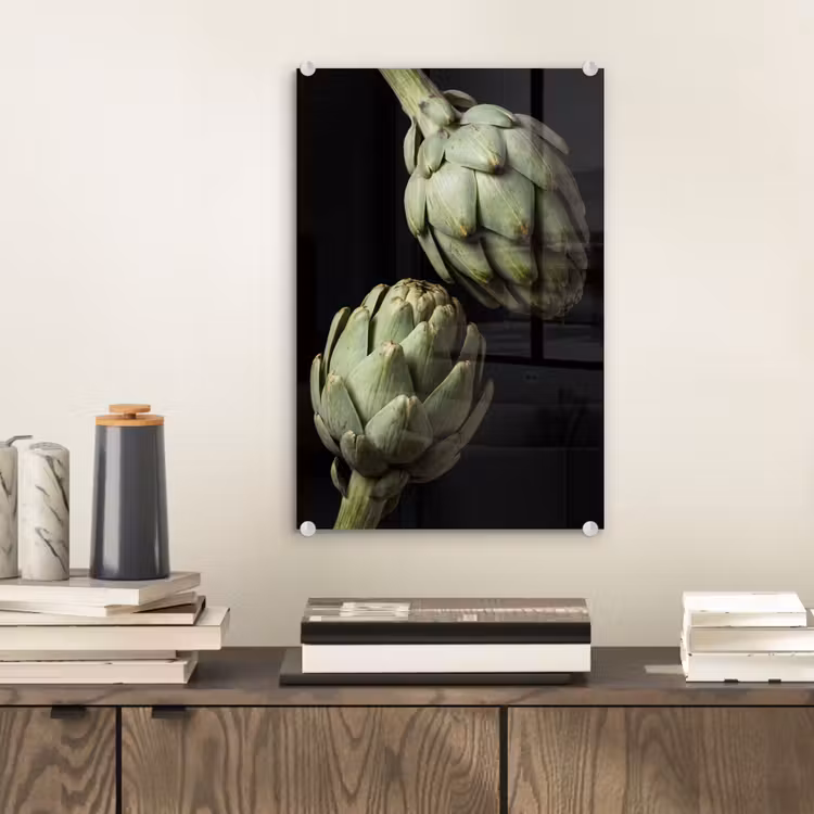 Glas schilderij - Artisjok - Groen - Eten — 2