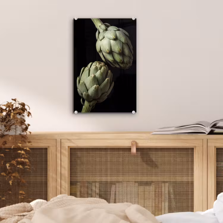 Glas schilderij - Artisjok - Groen - Eten — 5