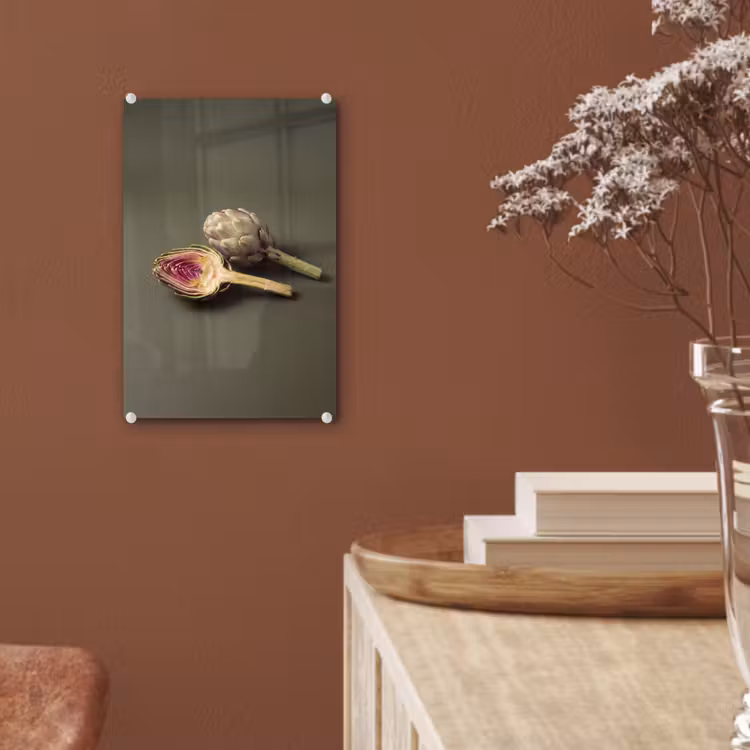 Glas schilderij - Artisjok - Paars - Voedsel — 6
