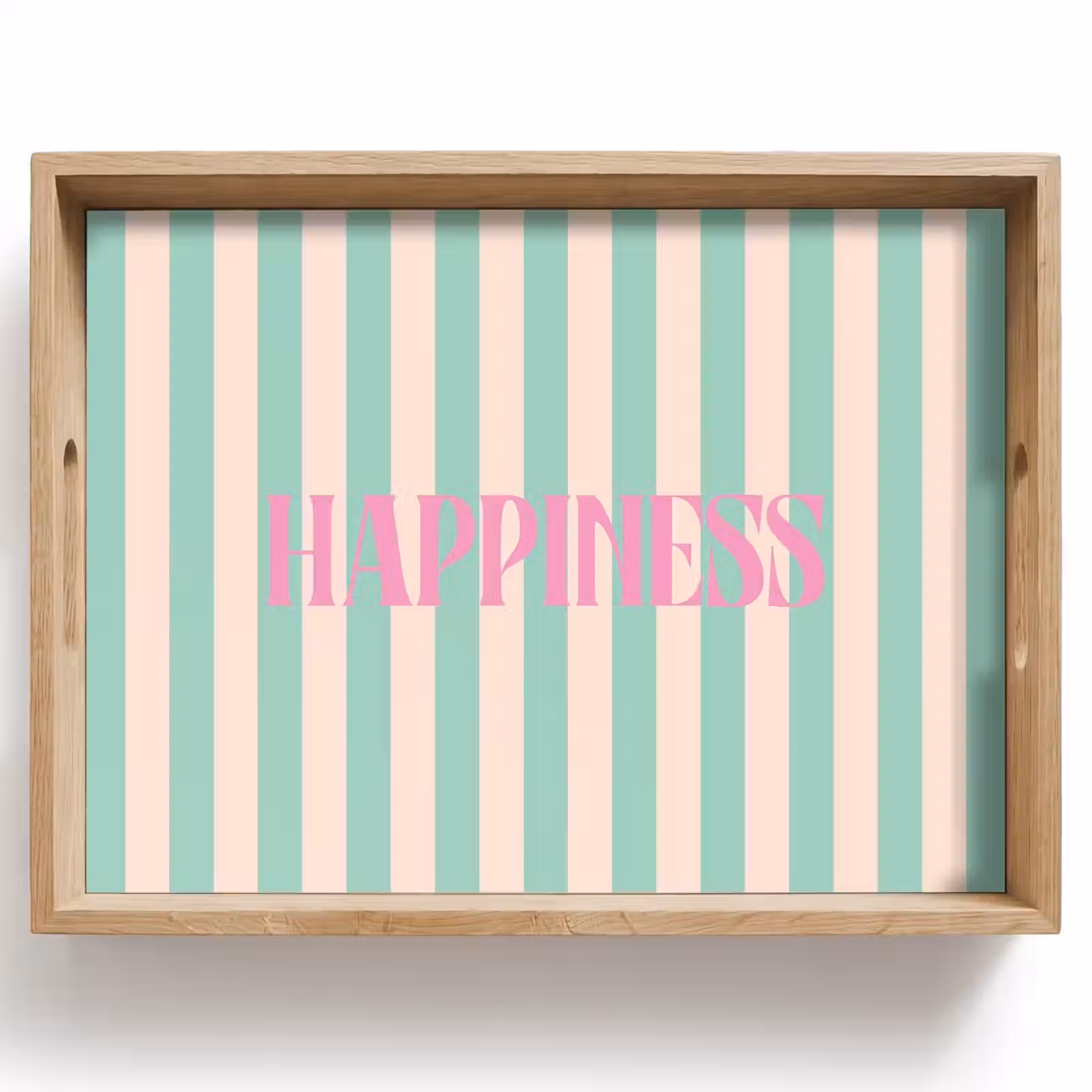 Dienblad - Roze - Groen - Strepen - Happiness — 1