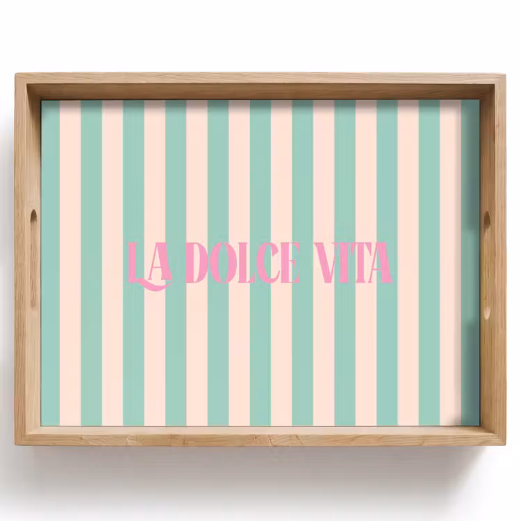 Dienblad - Roze - Groen - Strepen - La dolce vita — 1