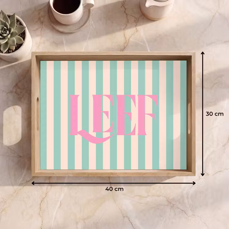 Dienblad - Roze - Groen - Strepen - Leef — 9