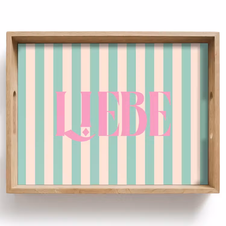 Dienblad - Roze - Groen - Strepen - Liebe — 1