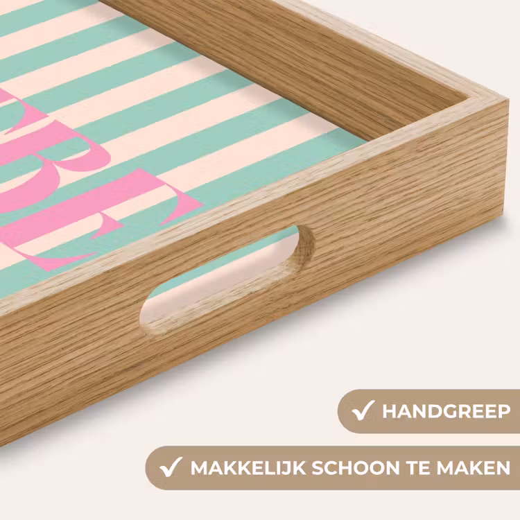 Dienblad - Roze - Groen - Strepen - Liebe — 5