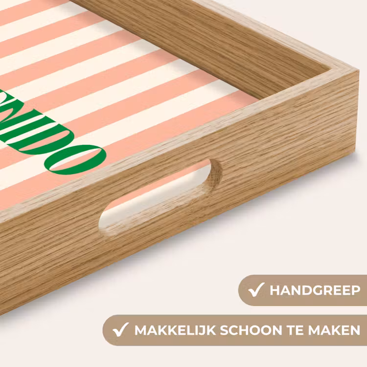 Dienblad - Zachtroze - Groen- Strepen - Bienvenido — 5