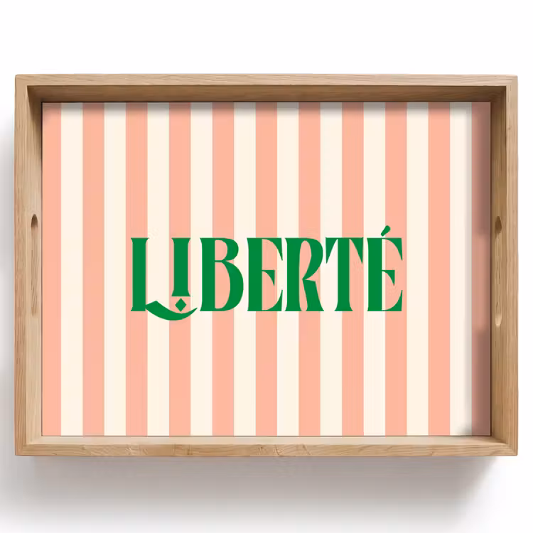 Dienblad - Zachtroze - Groen - Strepen - Liberté — 1