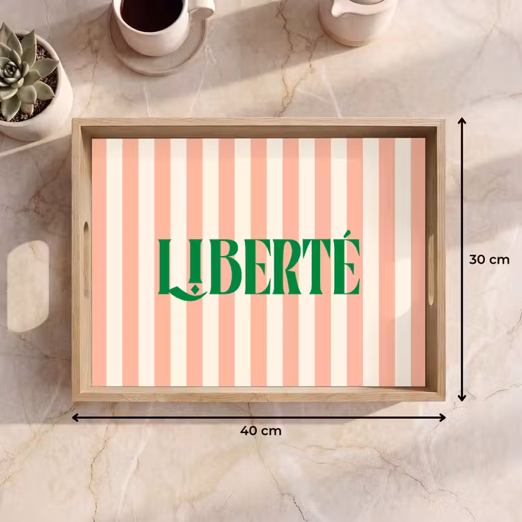 Dienblad - Zachtroze - Groen - Strepen - Liberté — 9