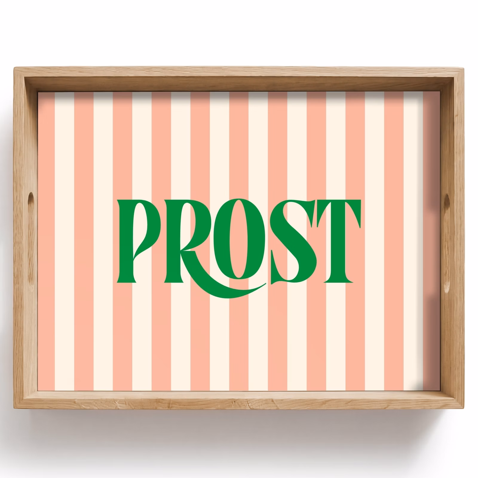 Dienblad - Zachtroze - Groen - Strepen - Prost — 1