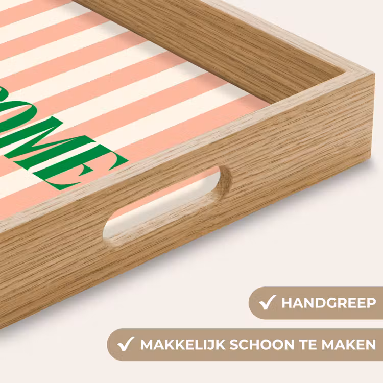 Dienblad - Zachtroze - Groen - Strepen - Welcome — 5