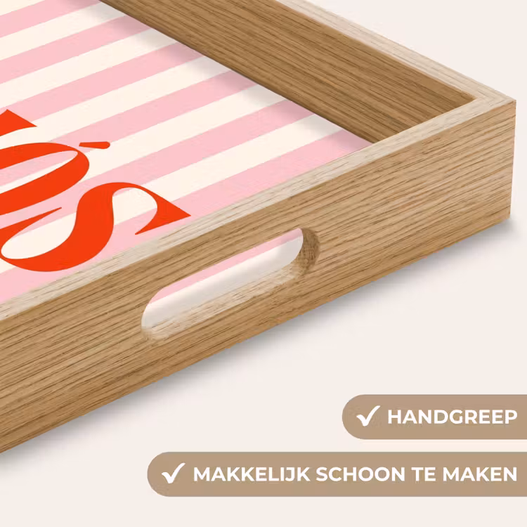 Dienblad - Zachtroze - Rood - Strepen - Adiós — 5