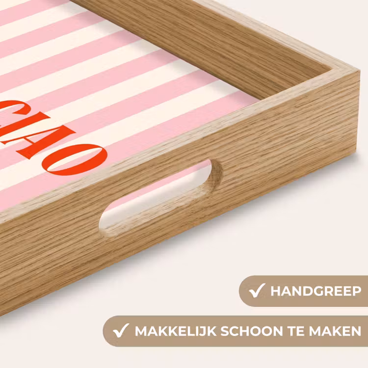Dienblad - Zachtroze - Rood - Strepen - Bella Ciao — 5