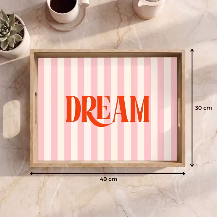 Dienblad - Zachtroze - Rood - Strepen - Dream — 9