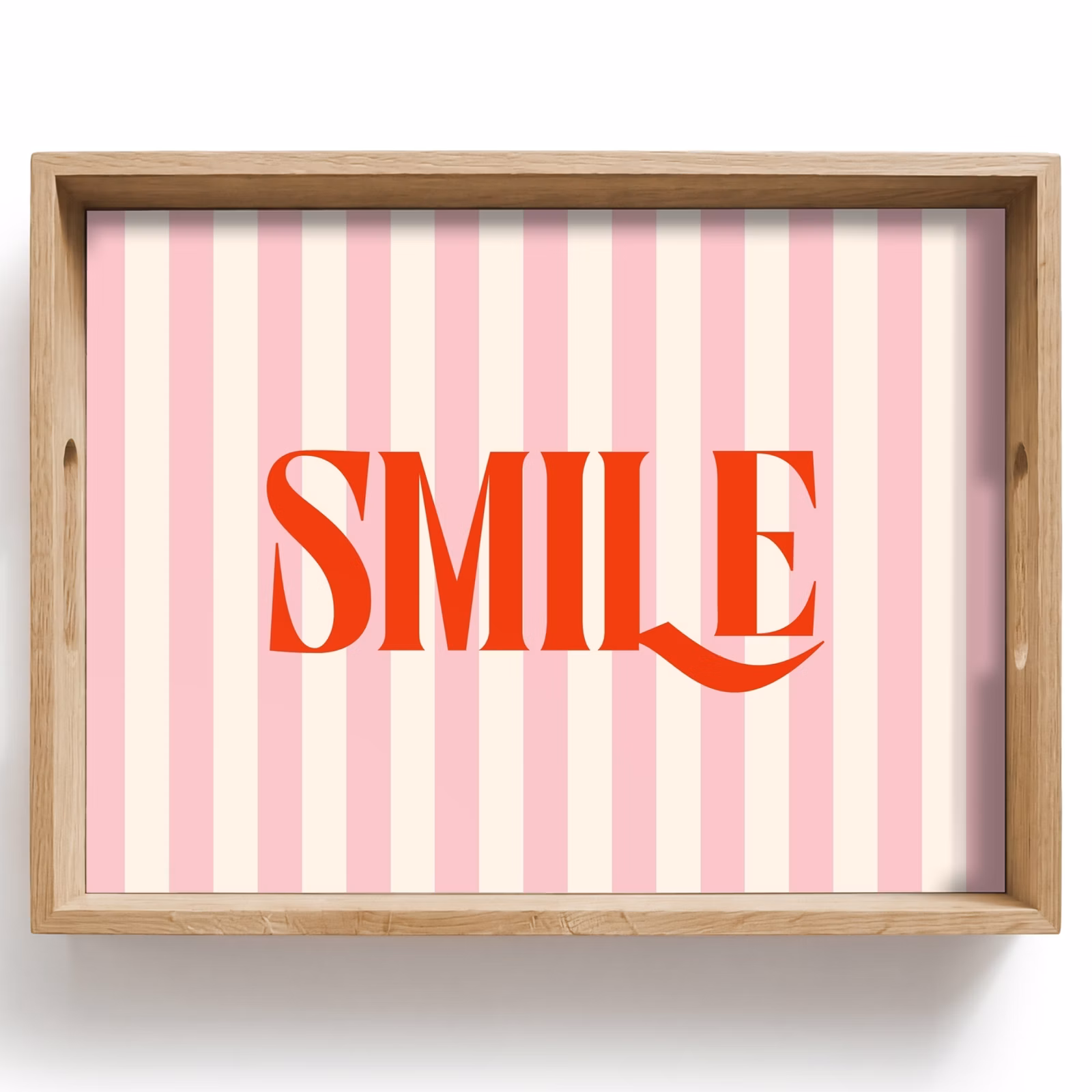 Dienblad - Zachtroze - Rood - Strepen - Smile — 1