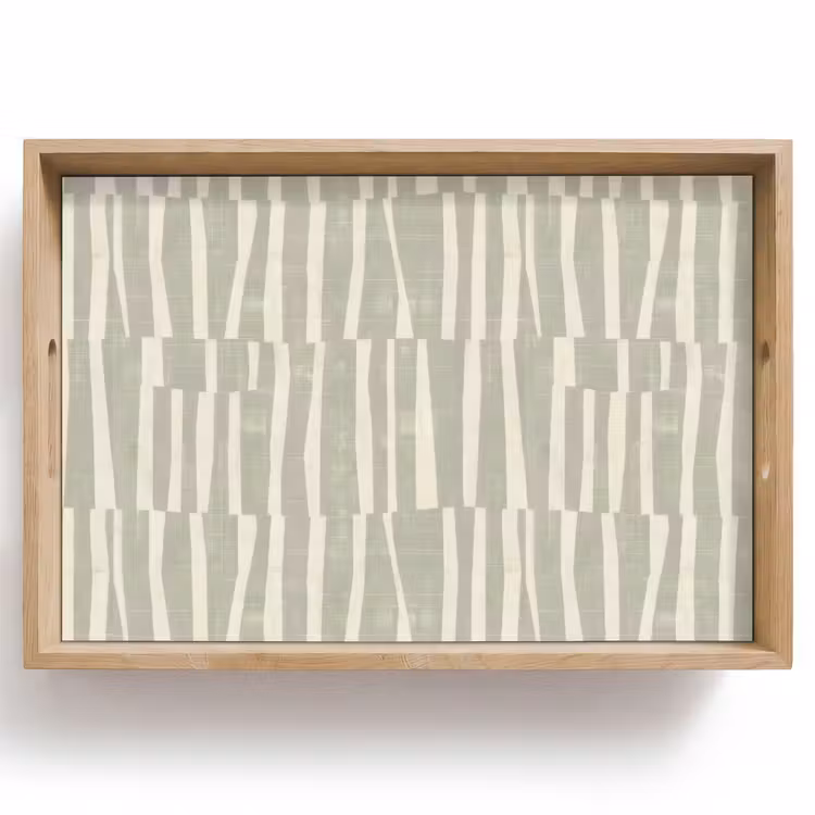 Dienblad - Saliegroen - Strepen - Geometrisch - Textuur - Patroon — 1