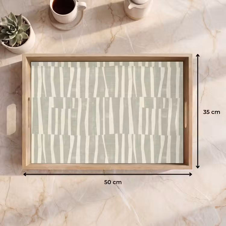 Dienblad - Saliegroen - Strepen - Geometrisch - Textuur - Patroon — 9