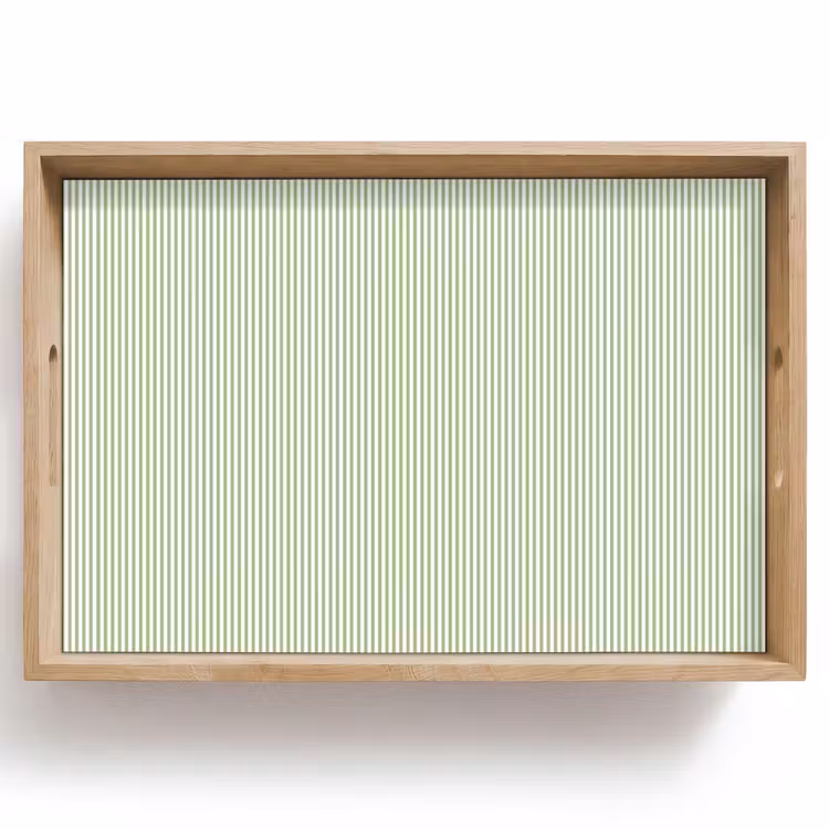 Dienblad - Saliegroen - Strepen - Minimalistisch - Patroon — 1