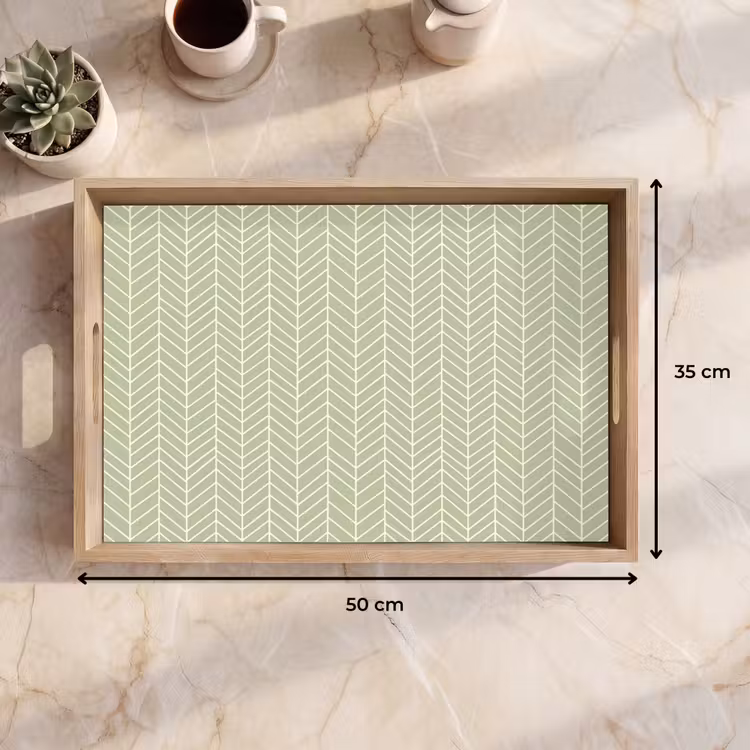 Dienblad - Saliegroen - Visgraat - Geometrisch - Patroon — 9