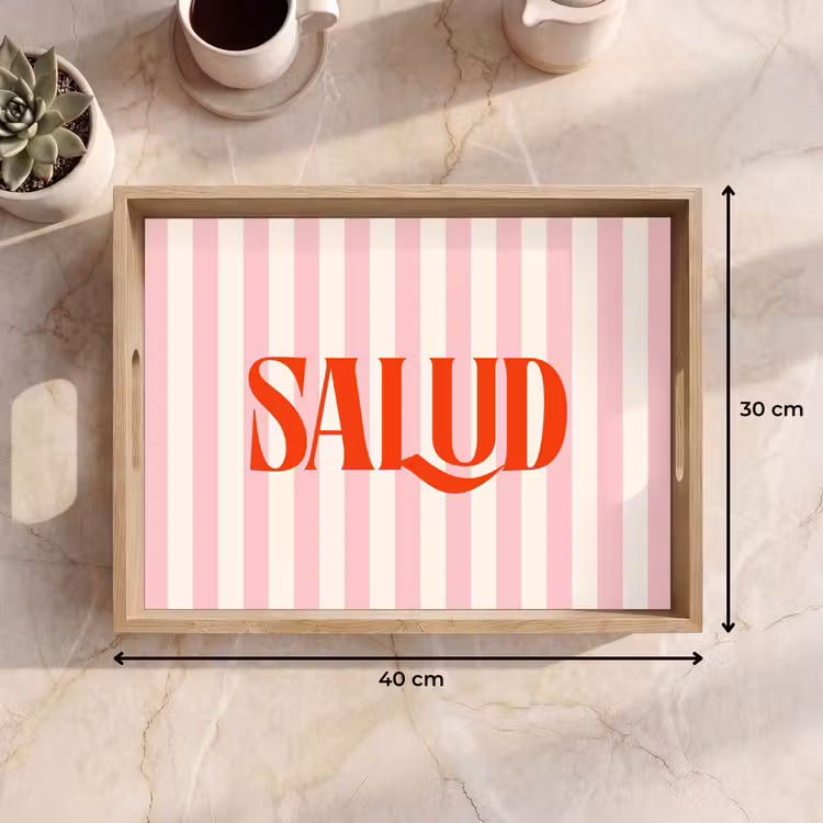 Dienblad - Zachtroze - Rood - Strepen - Salud — 9