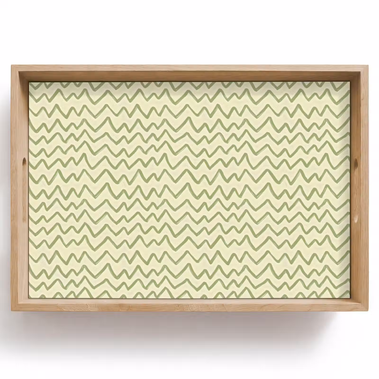 Dienblad - Saliegroen - Zigzag - Handgetekend - Patroon — 1