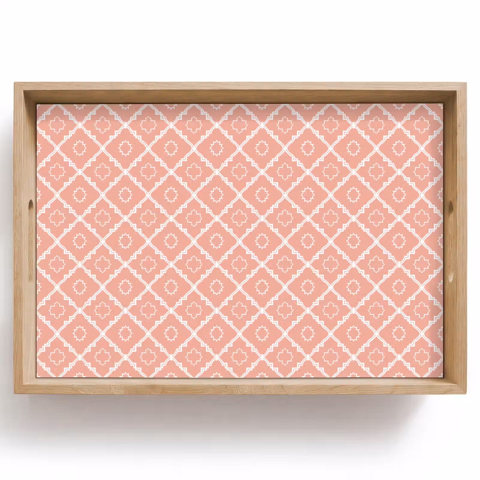 Dienblad - Zalmroze - Geometrisch - Elegant - Patroon — 1